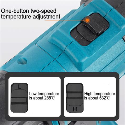 ไรสาย Handheld Hot Air Gun เครองสำหรบ Makita 18V แบตเตอรอปกรณทำความรอนอณหภมปรบ