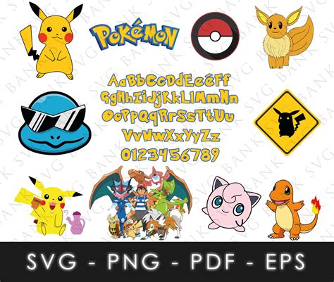 Pokemon Svg Pokemon Vector Pokemon Svg Bundle Pokemon Font Svg