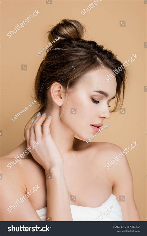 Charming Woman Perfect Skin Naked Shoulders Stock Photo Shutterstock