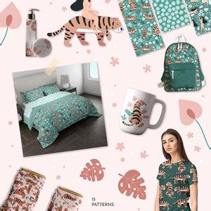 Nude Woman With Tiger Clipart Wild Jungle Digital Papers Etsy