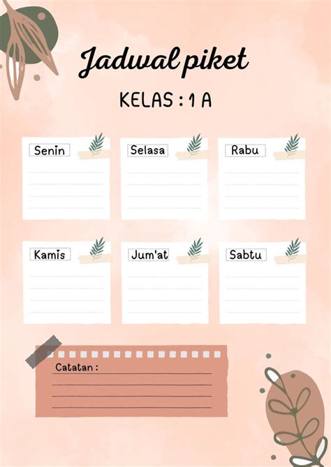 Halaman Gratis Desain Contoh Jadwal Pelajaran Canva Nbkomputer