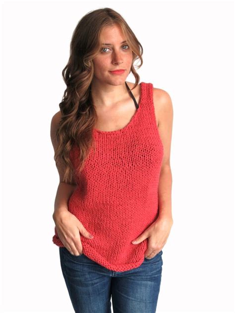 Knitting Pattern Knit Tank Top Casual Everyday Simple Loose