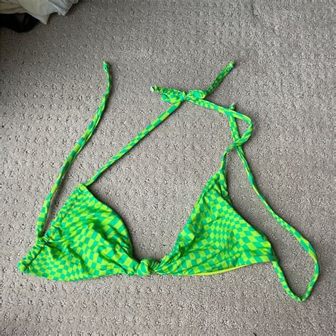 Frankies Bikinis Green Bikini Top Gem