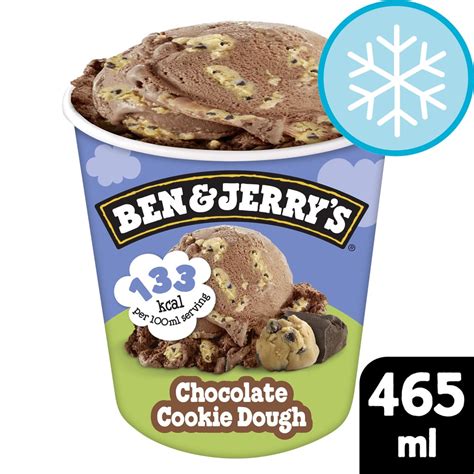 Ben And Jerrys Lighten Up Chocolate Cookie Dough Ice Cream Tub 465ml