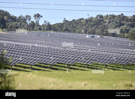 Solar farm panels and infrastructure at Lower Wonga in the South ...