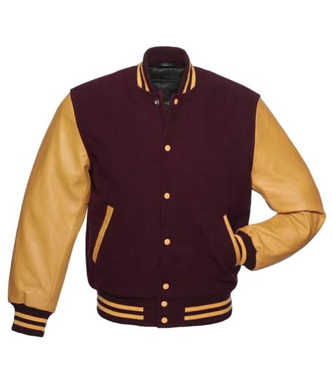 Varsity Leatherwool Maroon And Gold Letterman Jacket Jackets Expert