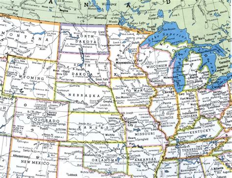 Maps of Midwestern region of United States