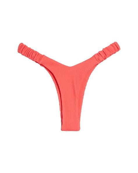Kulani Kinis Floral Retro Thong Bikini Bottoms In Red Lyst