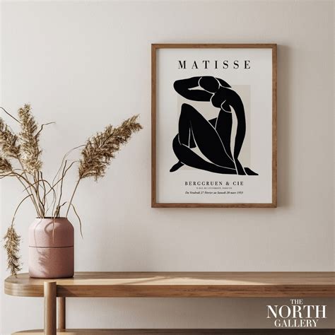 Henri Matisse Poster Female Body Art Black Nude Nu Bleu Poster Black Wall Decor Minimalist