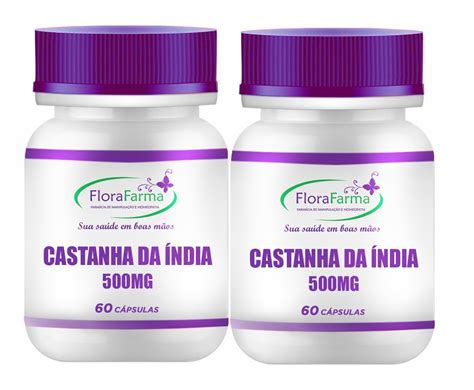 Kit Castanha da Índia 500mg 60 Cápsulas 2 Unidades Flora Farma