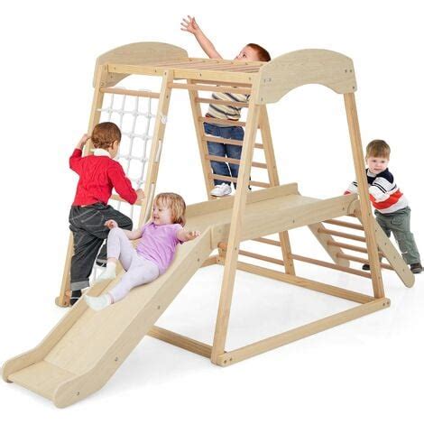 Goplus En Escalade Enfant Aire De Jeux Avec Portique Toboggan