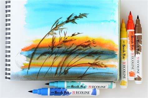 Обзор акварельных маркеров Talens Ecoline от художника Елены Обабковой