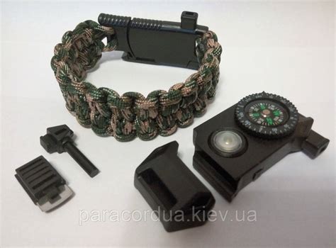 Купить Браслет выживания из паракорда Фонарик 5 в 1, "Плетение ...