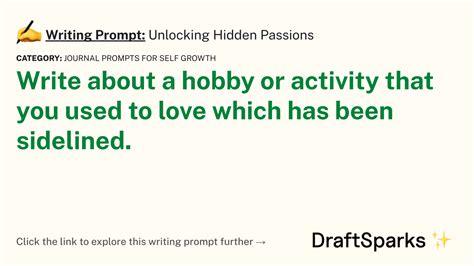 Writing Prompt: Unlocking Hidden Passions • DraftSparks