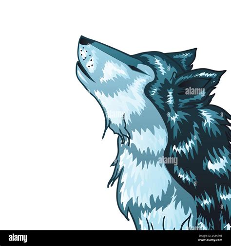 Stylized Cartoon Gray Wolf Head Howling Wolf Stock Vector Image And Art