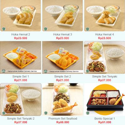daftar harga menu hokben    delivery order