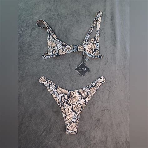 Snake Skin Micro Bikini Medium Size 6 New W Depop