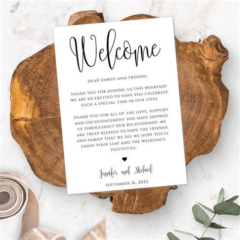 Wedding Welcome Letter Template Welcome Bag Note Welcome Bag Letter