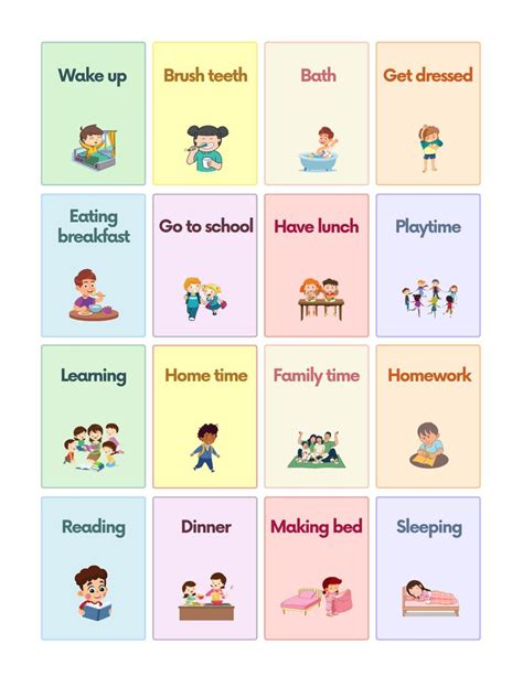 Free Printable Routine Cards Pdf Routine Cards Learning English For