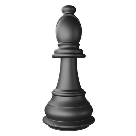 Black Bishop Chess Piece Clipart Flat Design Icon Isolated On