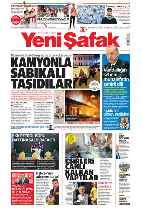 Yeni Şafak Gazetesi 2 Temmuz 2024 Salı Günü Manşeti