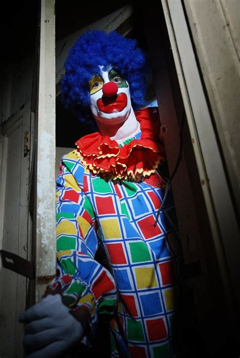 scary clown stock photo image  makeup sneak face