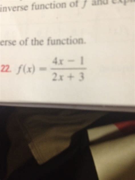 Solved Inverse Function Of F And Of The Function F X