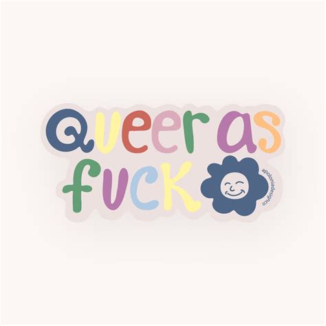 Colorful Queer As Fuck Sticker Cute Lgbtq Pride Decal Gay Laptop Stickers Unique Journaling