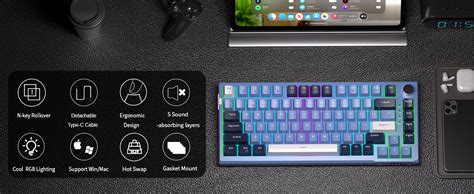 Amazon MageGee SKY81 75 Mechanical Gaming Keyboard Gasket Hot Swappable Wired Custom