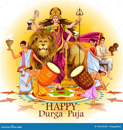 Happy Durga Puja Background Stock Photo | CartoonDealer.com #60246678