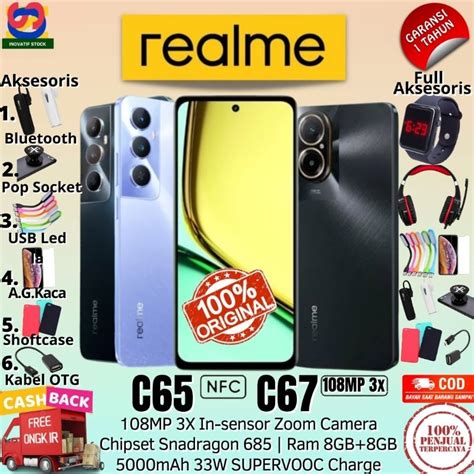 Jual HP BARU REALME C65 C67 8 128GB 8 256GB RAM Upto 16GB GARANSI