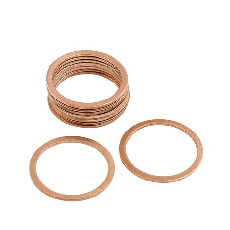 X Autohaux Pcs Mm Inner Diameter Copper Washers Flat Seal Gasket