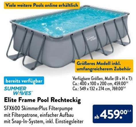 Summer Waves Elite Frame Pool Rechteckig Angebot Bei Aldi Nord