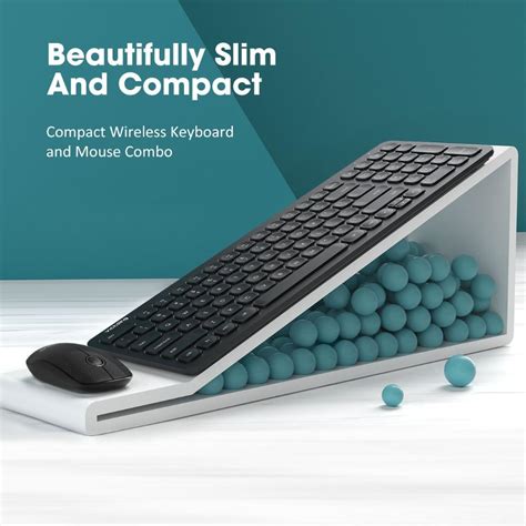 Victsing Wireless Keyboard And Mouse Combo 2 4G Ultra Slim Keyboard