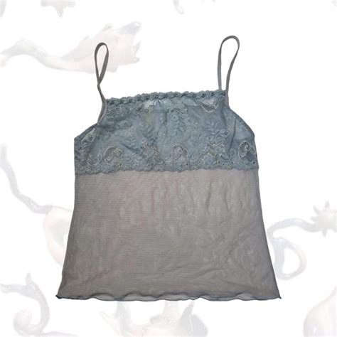Lingerie Baby Blue Lace Cami Top Square Neck Fully Depop