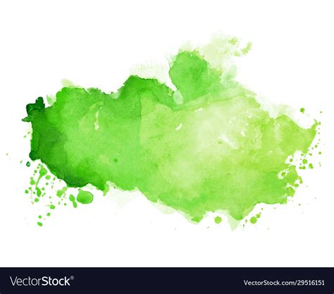 Watercolor Stain Texture In Green Color Shade Vector Image