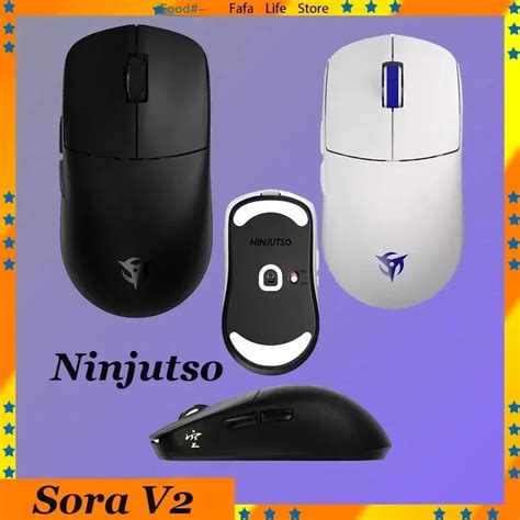 Ninjutso Sora V2 Wireless Mouse Paw3395 Sensor 2Mode USB 2 4G Wireless