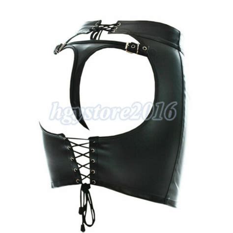 Bdsm Pu Leather Sexy Mini Dress G String Restraint Spanking Skirt Body