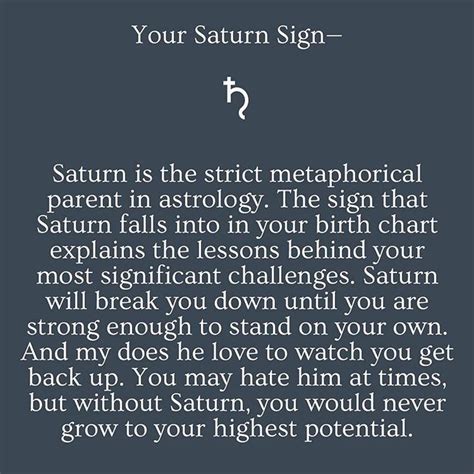 Nadine Jane Astrology On Instagram Brief Explanation Of The Saturn Sign In The Birth Chart