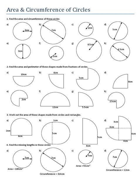 Area & Circumference of Circles Adapted | PDF | Geometric Objects ...