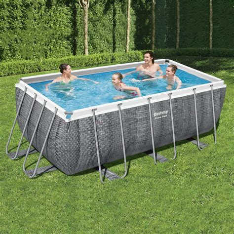 Bestway 56722 Above Ground Pool Framed Pool Rectangular 4.12m x 2.01m x ...