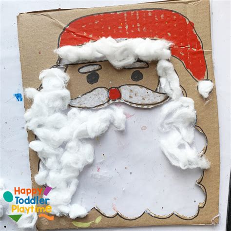 Cotton Ball Santa Fine Motor Craft And Activity Happy Toddler Playtime