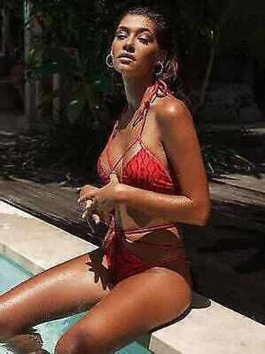 Mode Mer Costume Deux Pièces Bikini Slips Trangolo Rouge Noir Mini eBay