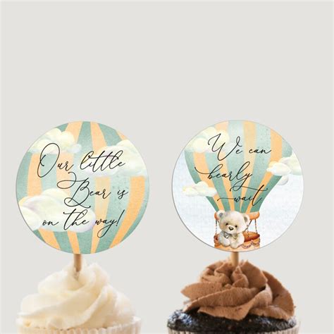 Hot Air Balloon Baby Shower Toppers Muffin Toppers Instant Print BS Etsy