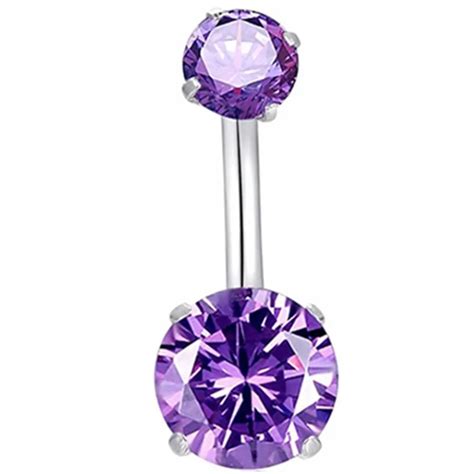 Anneau De Nombril Star Purple Piece Piercing De Nombril En Cristal