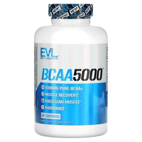 EVL Nutrition, BCAA 5000 (240 капс.), аминокислоты ВСАА 2:1:1 купить в ...