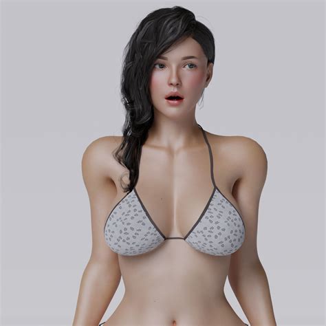 D Model Beautiful Woman Realistic Detailed In Bikini Lily Vr Ar Low Poly Cgtrader