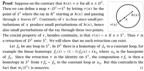 Algebraic Topology Proof Of Brouwer S Fixed Point Theorem In Hatcher