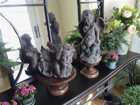 Set Of Two Garden Cherubs Are Angelic Both Indoors Or Out H202054