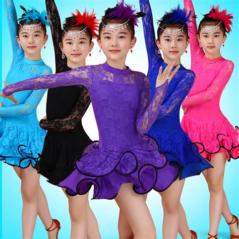 Aliexpress.com : Buy Sexy Lace Dance Costumes For Kids Ballroom Dance Competition Dresses Latin ...